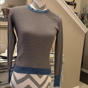Blue and Brown Knit Sweater